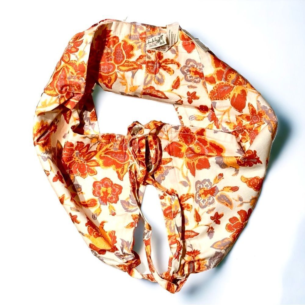 Free People Small convertable bandeau orange & white floral new with tags - Picture 10 of 14